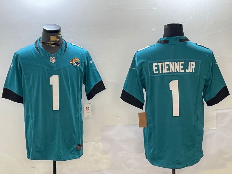 Men Jacksonville Jaguars #1 Etienne jr Green Second generation 2024 Nike Limited NFL Jersey style 1->jacksonville jaguars->NFL Jersey